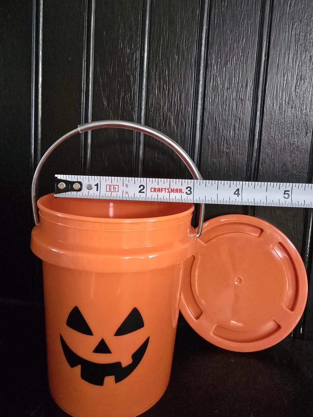 Orange Halloween Jack-O'-Lantern MINI Bucket with Lid